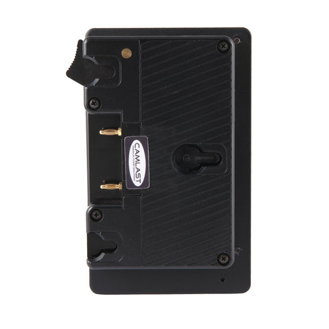 Camlast Gold Mount Battery/ V-Mount Adapter (Black) for use with Red, Arri, Sony, Canon, Panasonic or Blackmagic cameras.  Also use for field production monitors, lights, etc.