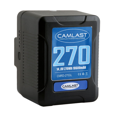 Camlast battery 270 watt hours for use with Red, Sony, Arri, Canon, Blackmagic professional cinema cameras, braodcast cameras and accessories