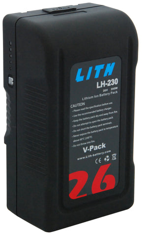 Lith LH-230 Li-Ion High Power Battery for Red, Sony, Arri or Phantom cameras.