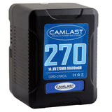 Camlast V-Mount battery 270 watt hours for use with Red, Sony, Arri, Canon, Blackmagic professional cinema cameras, braodcast cameras and accessories