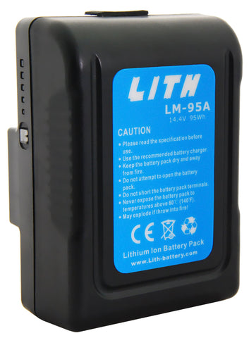 Lith LM-95A 155Wh Gold Mount Mini Li-Ion Battery for Red, Arri Alexa/Amira, Sony & Blackmagic cameras